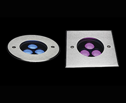 Đèn đổi màu âm đất, đèn âm đất đổi màu RGB, đèn LED âm đất đổi màu RGB, recessed RGB LED inground light