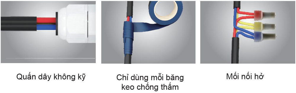 cách xử lý mối nối đèn ngoài trời đúng nhất